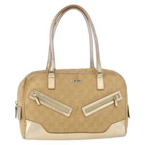 Gucci GG Canvas Handbag Gold